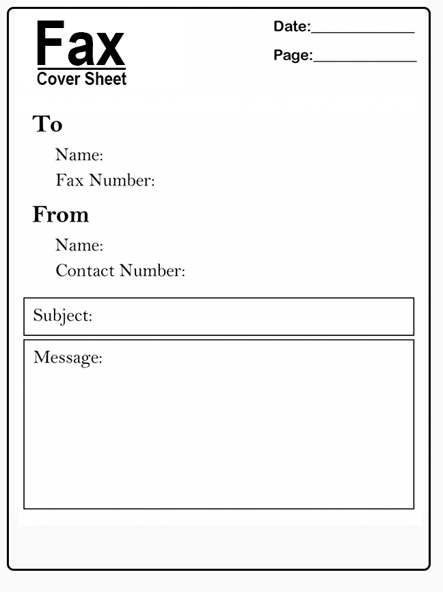 free fax cover sheet hub