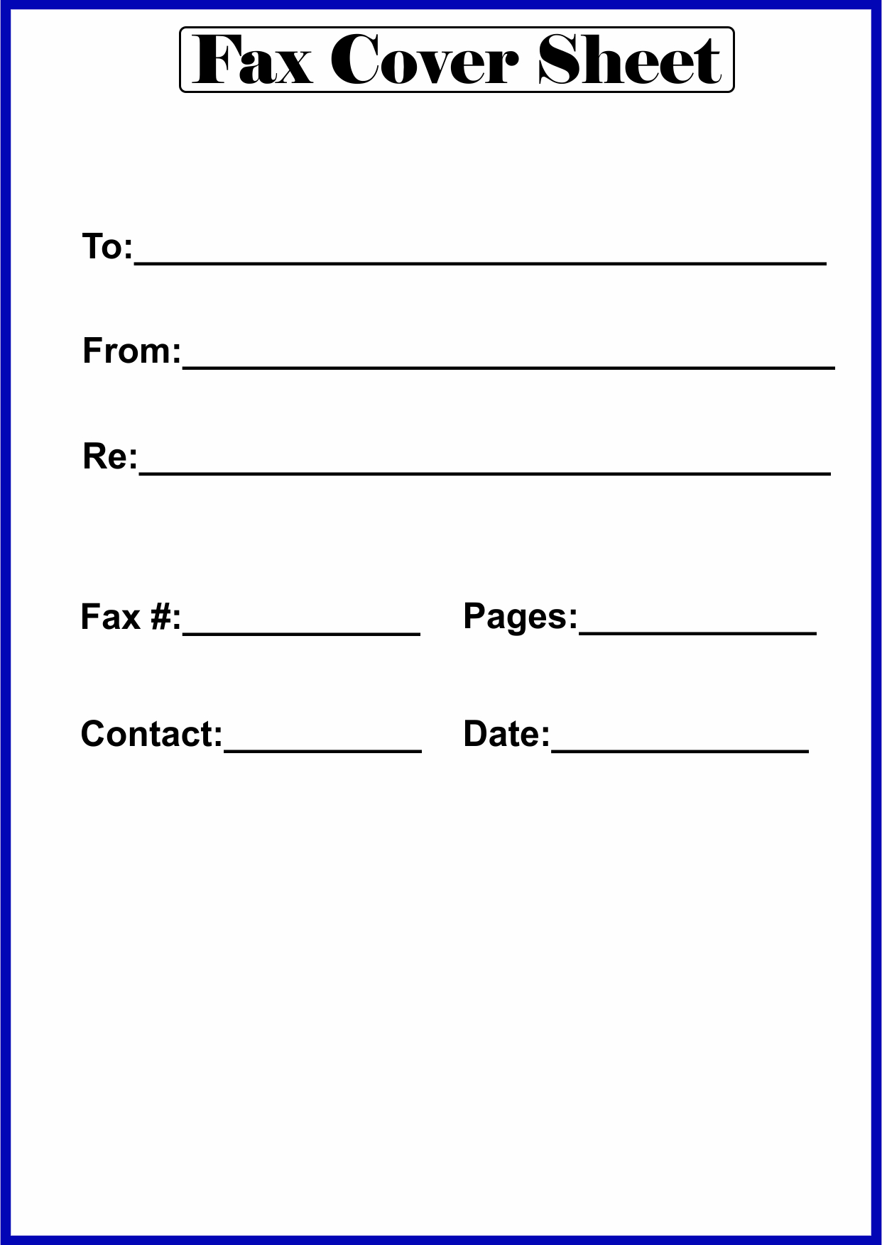 free fax cover sheet hub