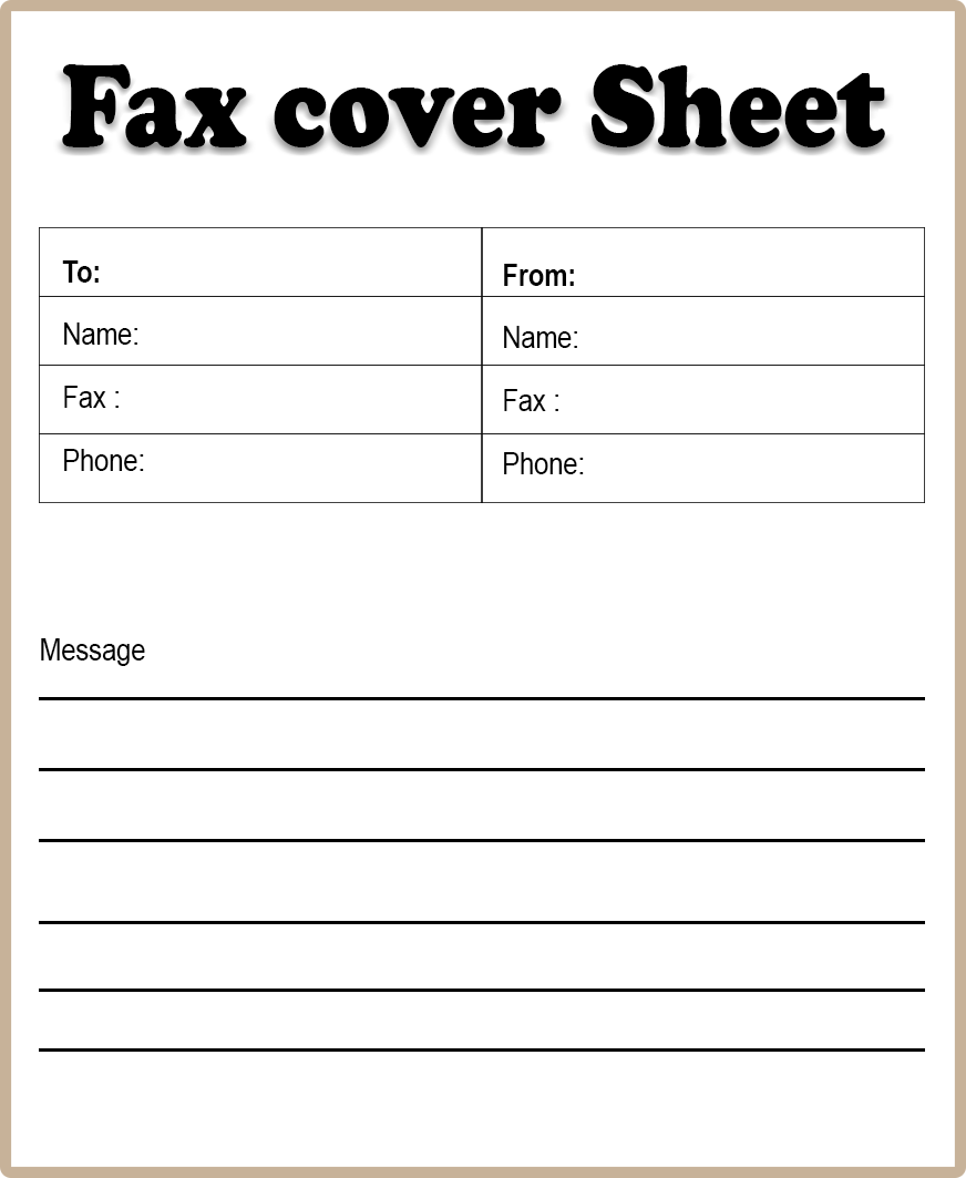 Free Blank Fax Cover Sheet Template