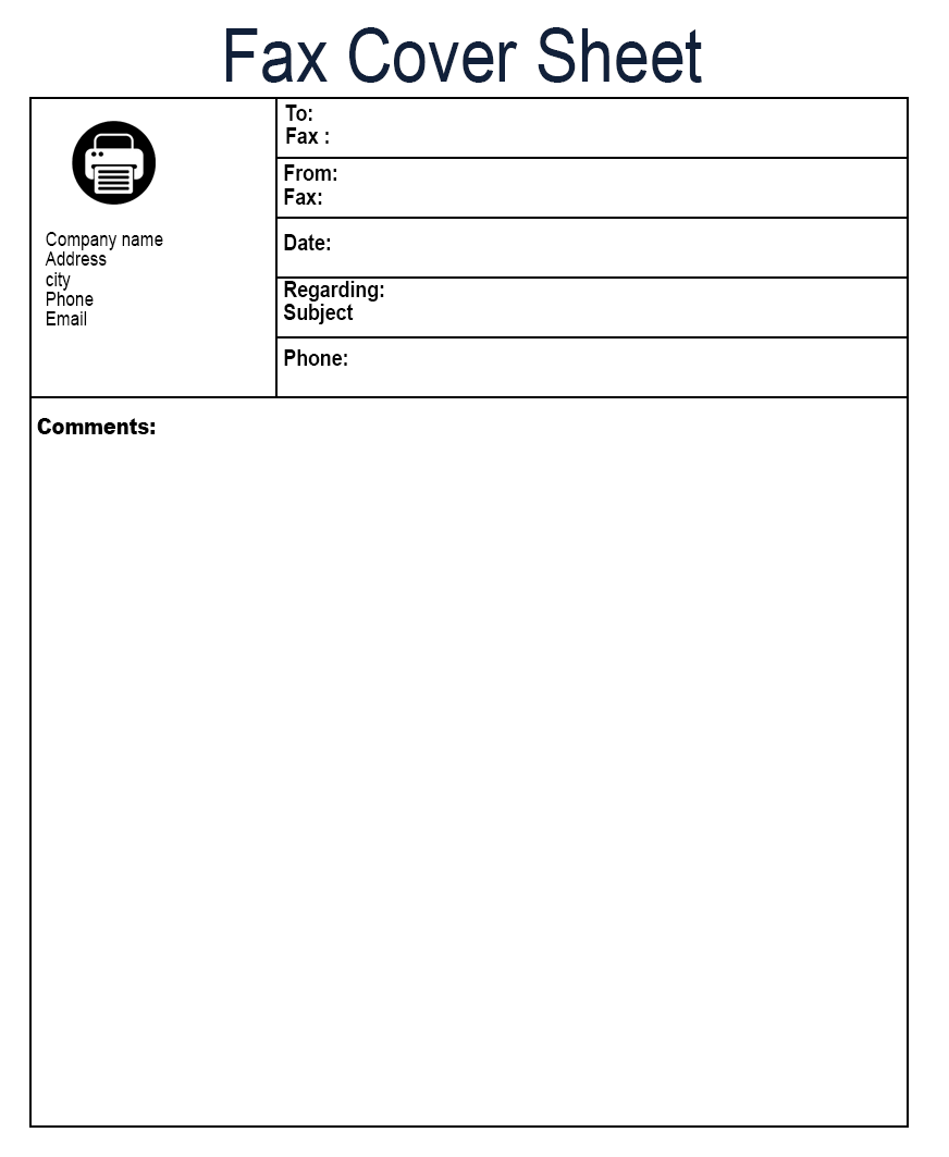 generic fax cover sheet template