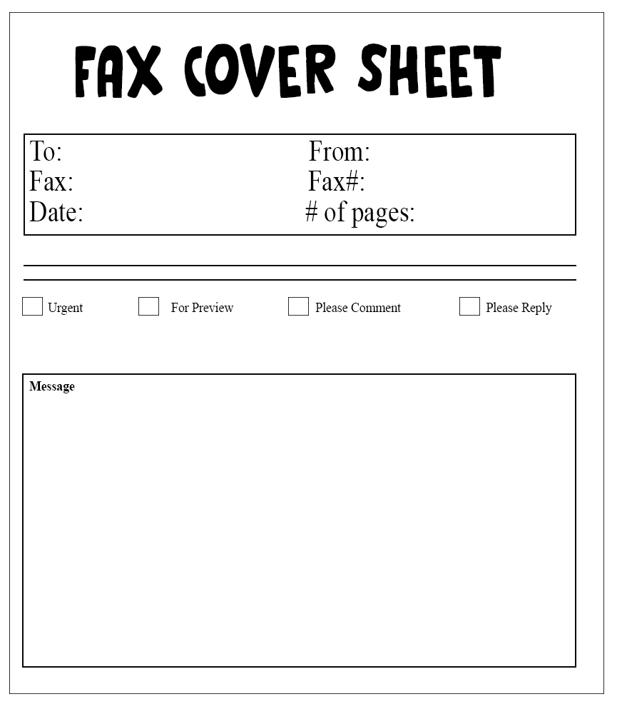 Generic Fax Cover Sheet PDF