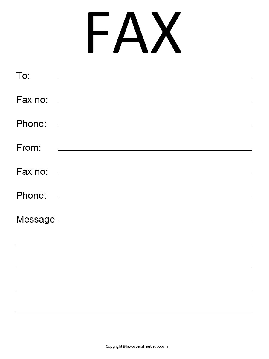 IRS Fax Cover Page