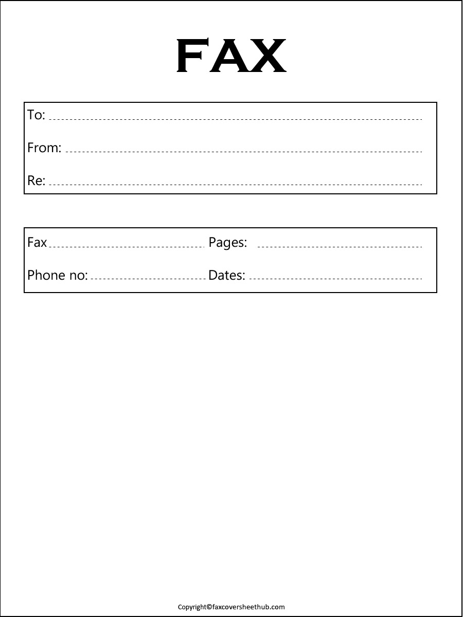 Printable Fax Cover Page